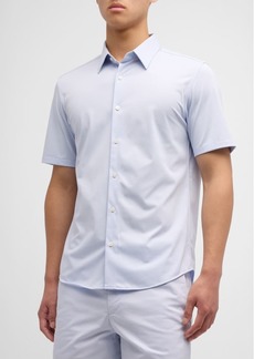 Theory Men's Irving Short Sleeve Shirt in Structure Knit
