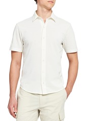 Theory Fairway Short Sleeve Button-Up Shirt in Ivory at Nordstrom
