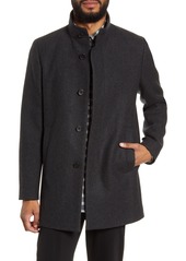 Theory Renew Regular Fit Wool Blend Coat in Charcoal Melange at Nordstrom