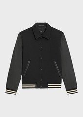 Theory Men's Varsity Jacket in Textured Gabardine