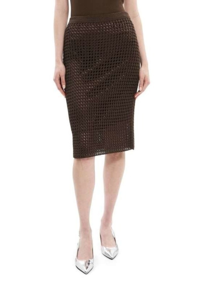 Theory Mesh Pima Cotton Straight Skirt