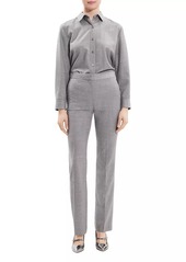 Theory Mid-Rise Straight-Leg Wool Pants