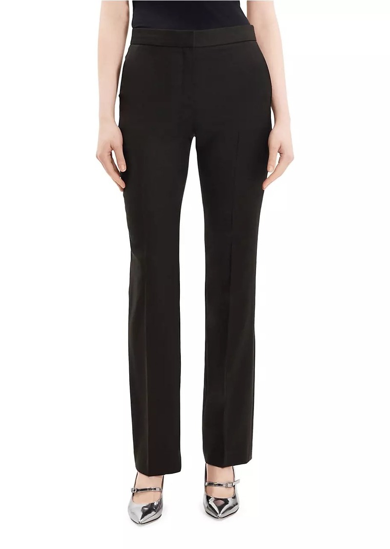 Theory Mid-Rise Straight-Leg Wool Pants