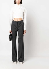 Theory mélange-effect straight-leg trousers