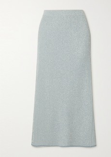 Theory Mouline Ribbed-knit Midi Skirt
