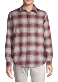 Theory Noll Relaxed-Fit Plaid Flannel Shirt
