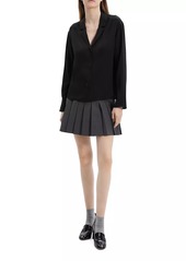 Theory Notch Collar Silk Blouse