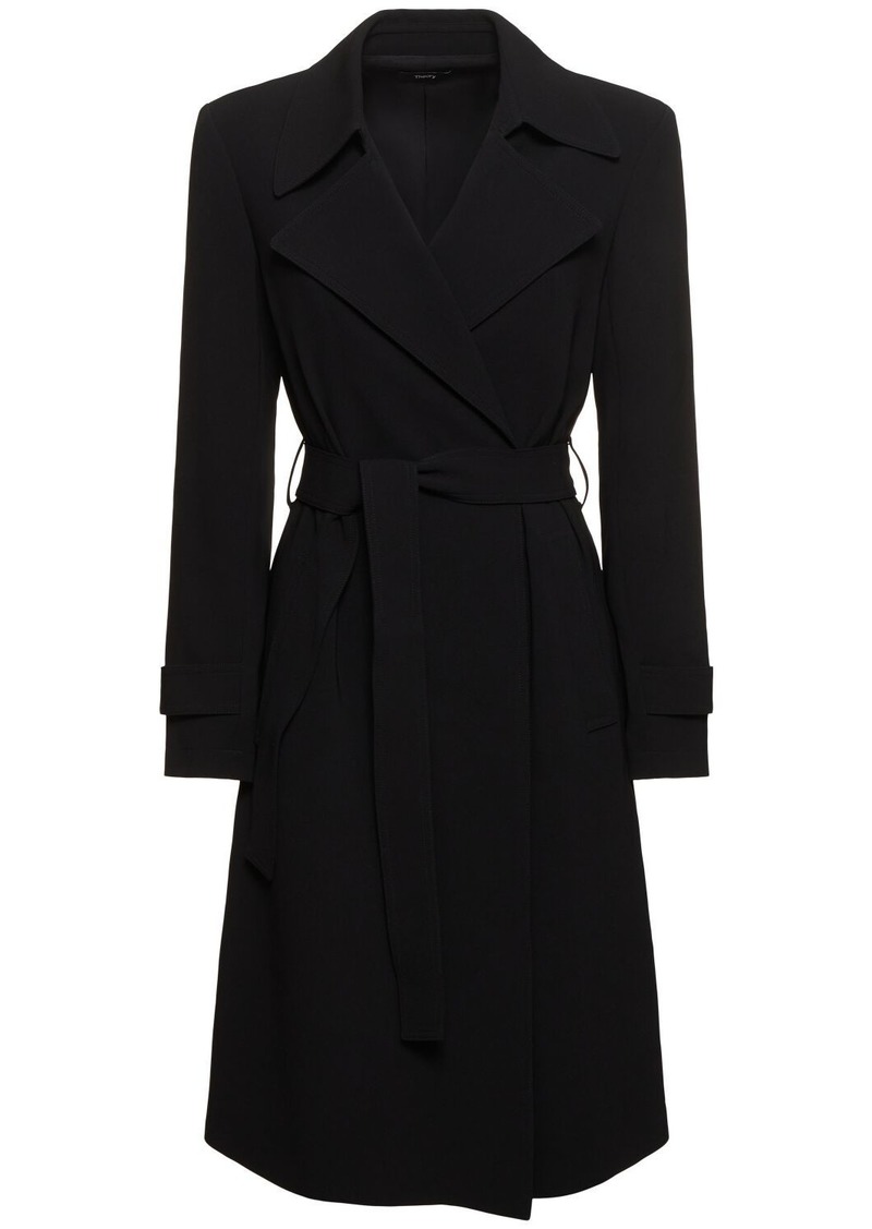 Theory Oaklane Self-tie Midi Trench Coat