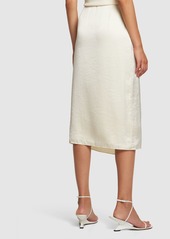 Theory Overlap Tech Satin Midi Slip Skirt