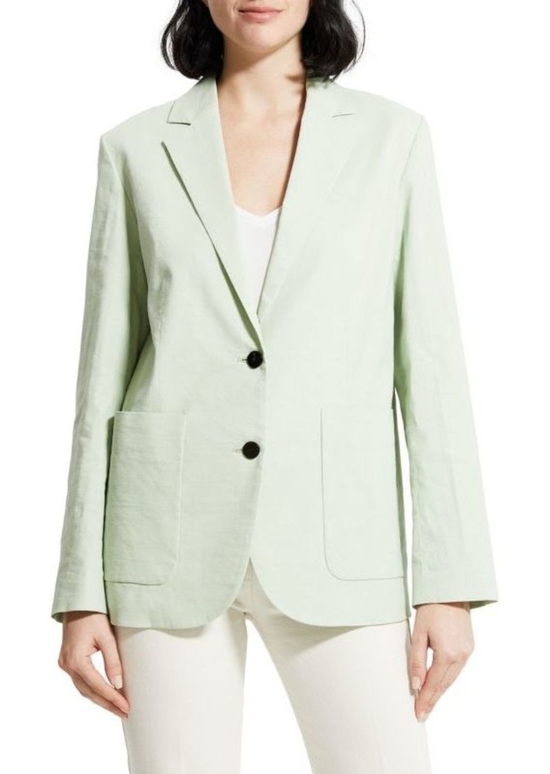 Theory Oversized Linen Blend Blazer