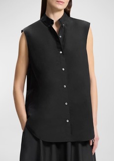 Theory Oversized Sleeveless Button-Front Shirt