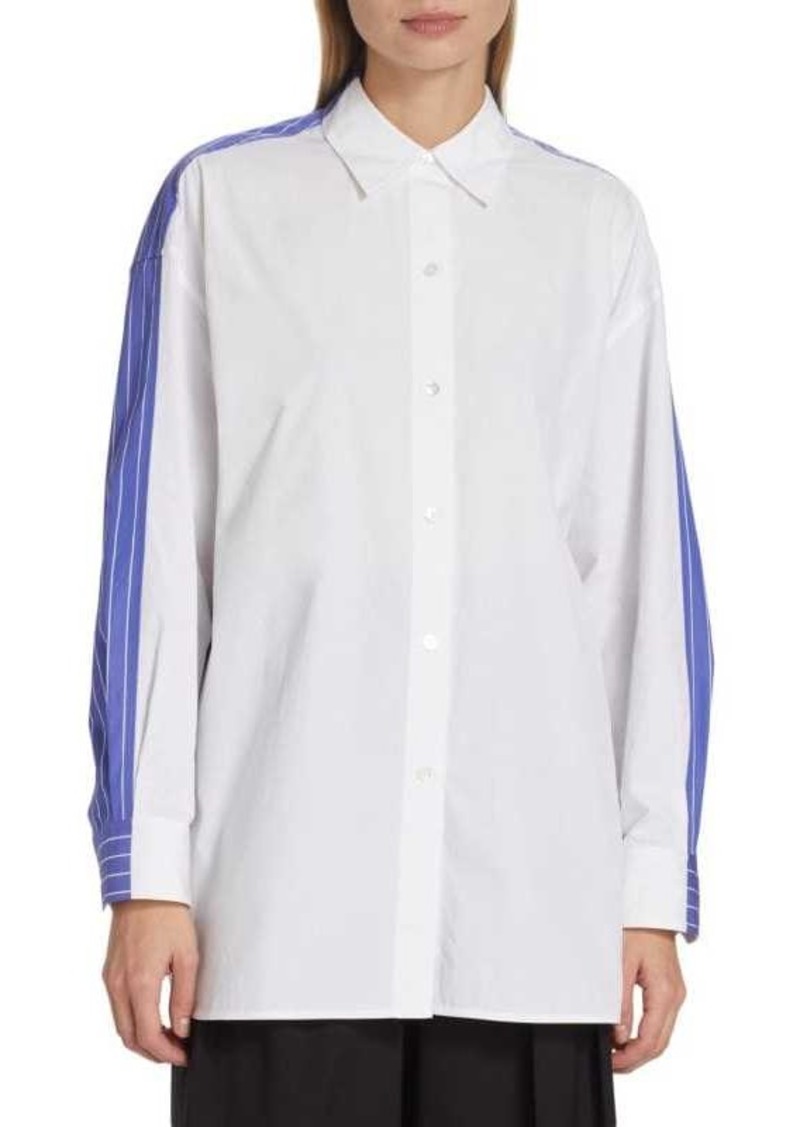 Theory Oversized Split Striped Shirt