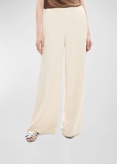 Theory Oxford Crepe Wide-Leg Pull-On Pants 