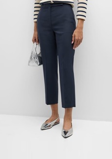 Theory Oxford Wool Cropped Slim-Leg Trousers 