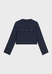 Theory Oxford Wool Short Military Jacket