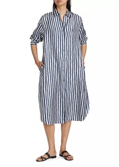 Theory Painter Silk Midi Shirtdress