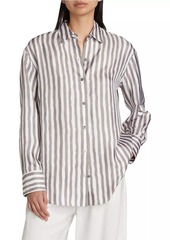 Theory Painter Striped Silk Shirt