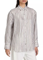 Theory Painter Striped Silk Shirt