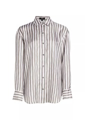 Theory Painter Striped Silk Shirt