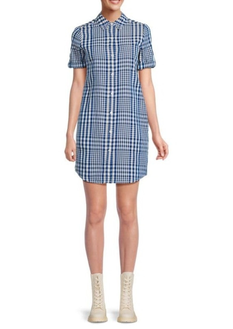 Theory Plaid Mini Shirt Dress