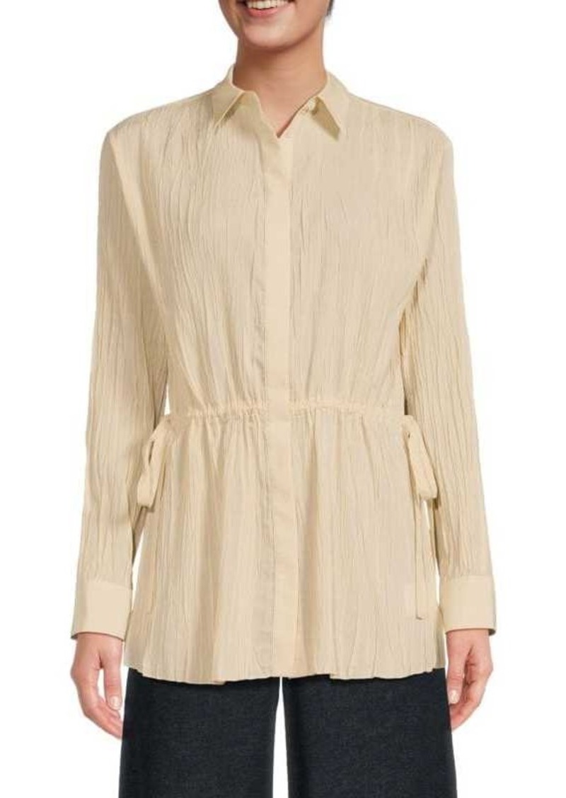 Theory Pleated Cinched Waist Shirt