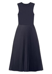 Theory Pleated Combo Midi-Dress