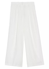 Theory Pleated Low-Rise Wide-Leg Pants