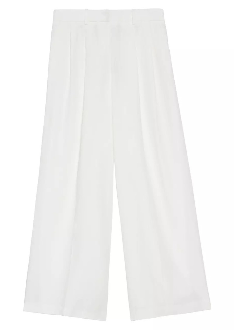 Theory Pleated Low-Rise Wide-Leg Pants