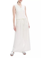 Theory Pleated Low-Rise Wide-Leg Pants