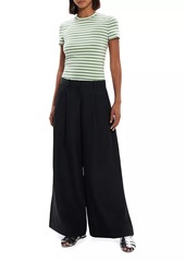 Theory Pleated Low-Rise Wide-Leg Pants