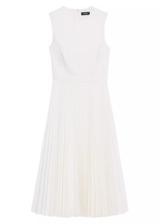 Theory Pleated Sleeveless Midi-Dress