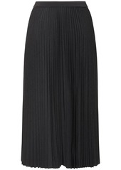 Theory Pleated Wool Blend Midi Skirt