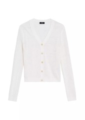 Theory Pointelle Knit Button-Front Cardigan