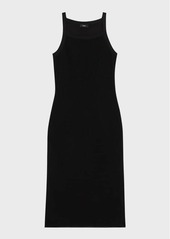 Theory Pointelle Sleeveless Square-Neck Midi Dress