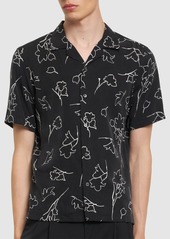 Theory Printed Lyocell Short Sleeve Shirt