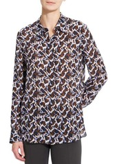 Theory Printed Silk Blouse