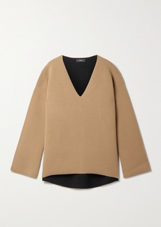 Theory Reversible Wool And Cashmere-blend And Felt Sweater