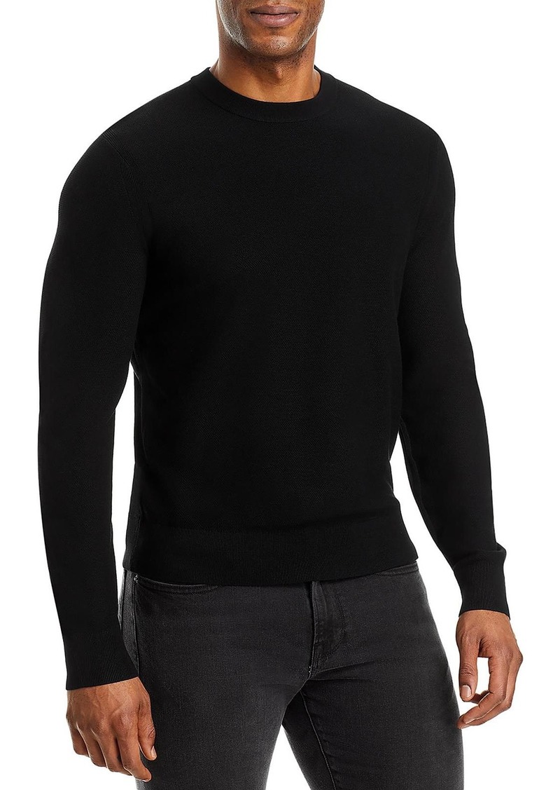 Theory Riland Mens Knit Ribbed Trim Crewneck Sweater