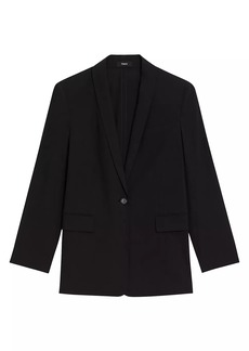 Theory Rolled-Sleeve One-Button Blazer