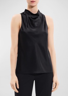 Theory Satin High Cowl-Neck Top
