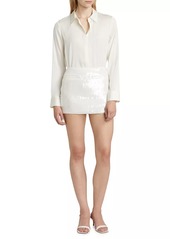 Theory Sequin Welt Pocket Miniskirt