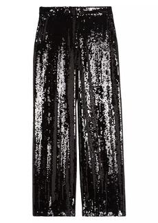Theory Sequined Wide-Leg Pants
