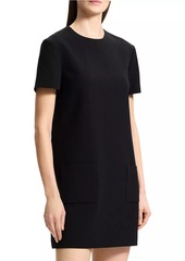 Theory Short-Sleeve A-Line Shift Minidress