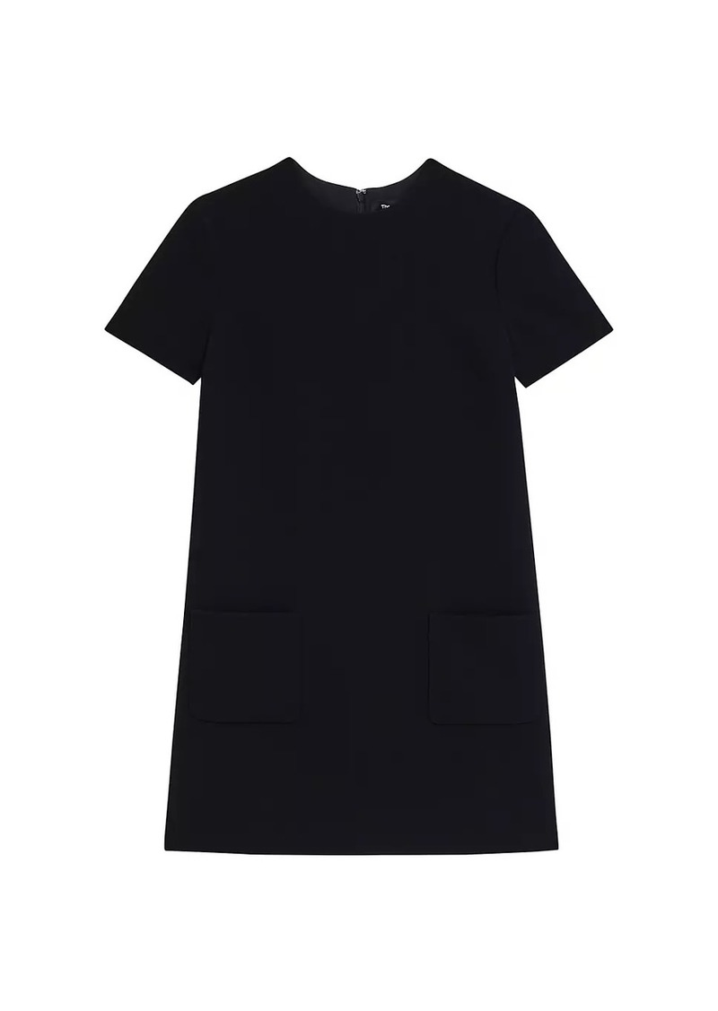 Theory Short-Sleeve A-Line Shift Minidress