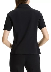 Theory Short-Sleeve Crepe Button-Front Blouse