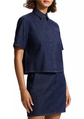 Theory Short-Sleeve Denim Button-Front Shirt