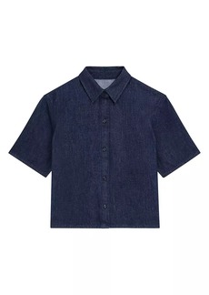 Theory Short-Sleeve Denim Button-Front Shirt