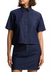 Theory Short-Sleeve Denim Button-Front Shirt