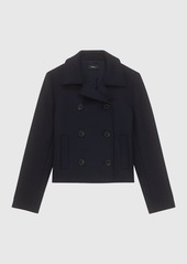 Theory Shrunken Wool Double-Breasted Peacoat