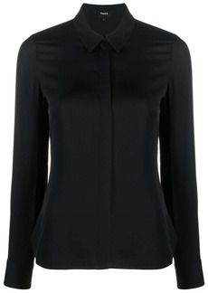 Theory silk concealed placket shirt